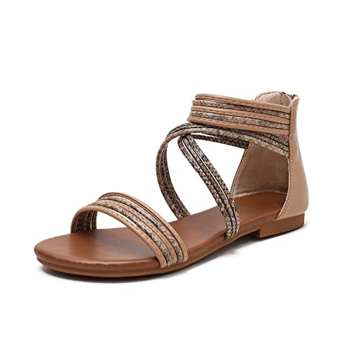 Image of Sandals Women Dressy Summer Flat Strappy Cute Casual Beach shoes