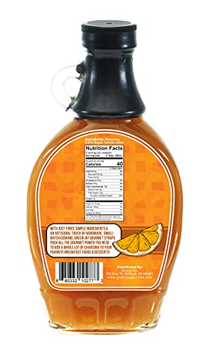 Image of Green Jay Gourmet Orange Syrup - 3 Ingredient Non GMO Fruit Syrup - 8 oz | Non GMO & Preservative Free, Perfect for Breakfast, Pancakes, Waffles, French Toast, Coffee, Drinks & Desserts