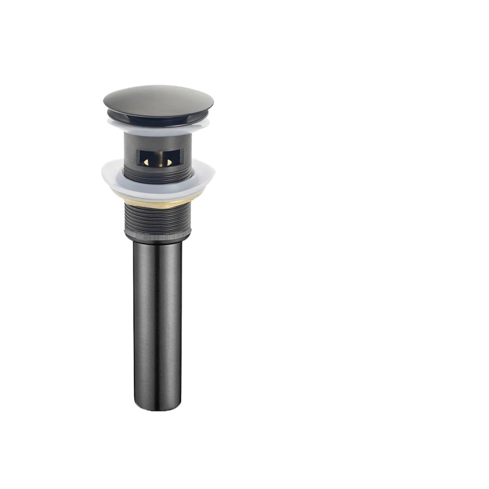 Pop Up Clack, Pop Up Sink Plug Replacement Multicolor Bathroom Drain Stopper with Strainer(Gun Grey Overflow)