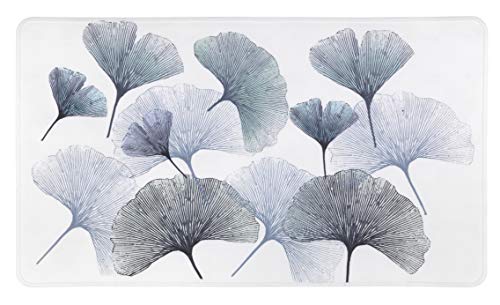 Wenko Bath Mat Ginkgo Non-Slip Bath Mat with Suction Cups Plastic (TPR), Multi-Colour, 70 x 40 cm