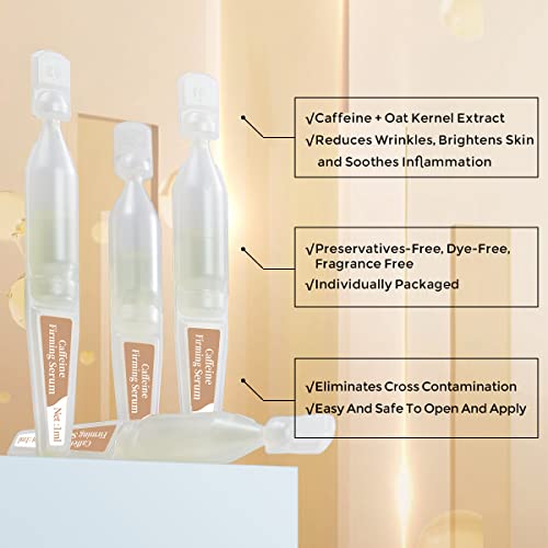 Bacheri Caffeine Face Serum, Anti Aging Face Ampoule With Caffeine Serum For Wrinkle Reduction And Puffiness, Hydrating Facial Serum To Smooth And Rejuvenate Skin, 30 Ampoules #TOP1