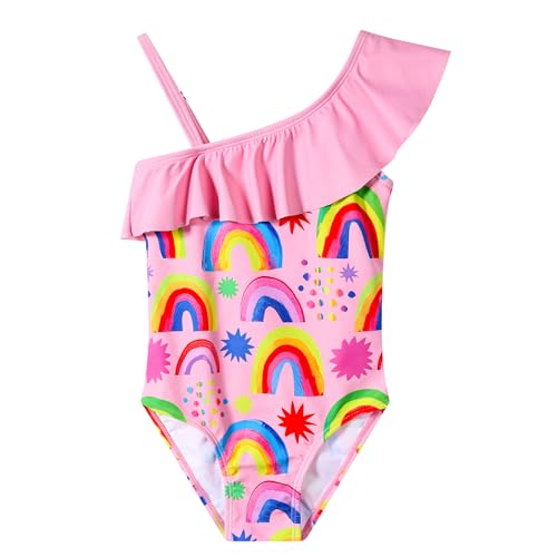 Image of Girls One Piece Swimsuit, Quick Dry Cute Bathing Suit for Kids, Comfortable Swimwear for Beach for 5-12 Years