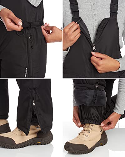Perry Ellis Women's Snow Bib - Insulated Waterproof Snow Pants Ski/Snowboard Overalls (M-3Xl), Size 2X, Black #TOP5