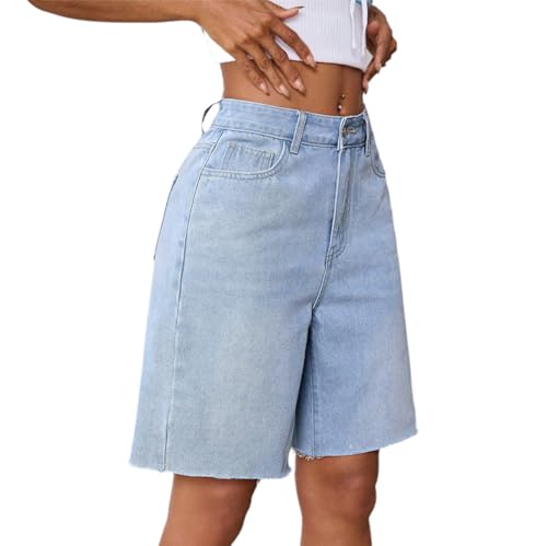 Bermuda en jean pour femme à coupe ample droite et confortable - 3