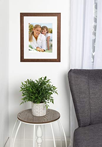 DesignOvation Kieva Solid Wood Picture Frames, Distressed Espresso Brown 11x14 matted to 8x10, Pack of 4 - Thumbnail 4