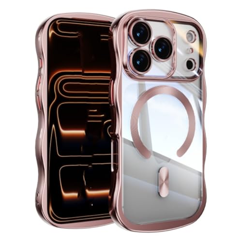 Coque magnétique luxe rose pour iPhone 13 avec finition plaquée haut de gamme