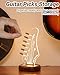 Light Up Guitar Pick Holder with 6 Guitar Picks, Acacia Wood & Acrylic Guitar Headstock Shaped Pick Holder Case for Guitar Pick Storage & Display, Guitar Music Accessories Gift for Guitar Lover Player