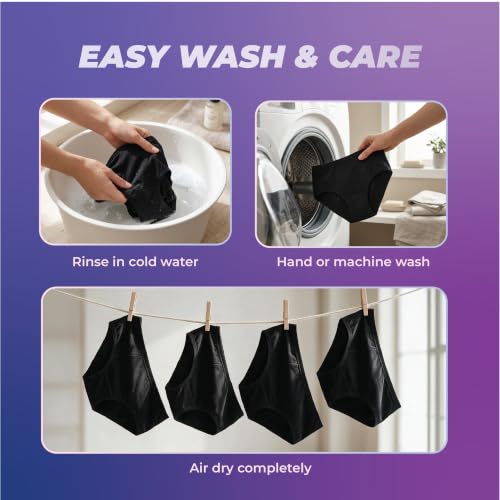 Image of HEALTHFAB ; The Fabulous You Heavy Period Panty High Waist Leak Proof Underwear for Medium to Heavy Flow, Reusable Upto 2 Years Without Pads, Pack of 1