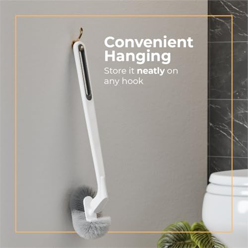 Image of Lifelong Premium Toilet Cleaning Brush with Holder | Deep Clean Toilet Bowl Scrubber Brush for Bathroom | Durable Long Handle Toilet Brush for Home, Hotel & Office Cleaning | Easy Grip Handles