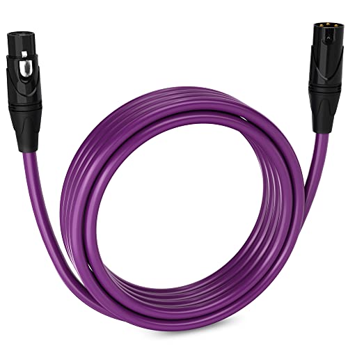 Câble XLR mâle à XLR femelle LyxPro LCS Premium 15 pieds pourpre pour microphone et console