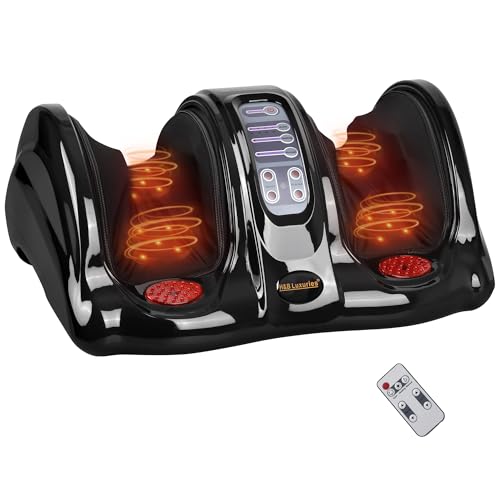 Image of Foot Massager with Heat, Shiatsu Foot Massager for Circulation and Pain Relief and Heat Therapy, Ankle, Calves and Feet Massage with Deep Kneading Rolling, Gifts for Women Men Mother Father, Black