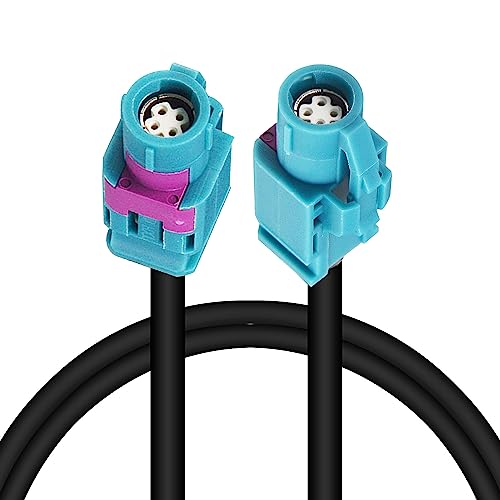 onelinkmore Fakra HSD LVDS Cable (Code Z Water Blue), 4-Core Shielded High-Speed Video Cable 2.6ft for BMW NBT EVO CIC CID System, for Mercedes NTG Audi MMI