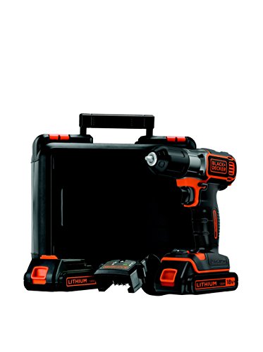 Black+Decker Autosense 18V 1.5Ah Li-Ion Akku-Bohrschrauber ASD184KB (Akkuschrauber, automatische Drehmomentvorwahl, Akkustand-Anzeige… – Ansicht 2