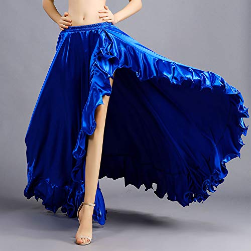 Royal Smeela Belly Dance Costume For Women Belly Dancing Skirts Slit Ruffle Maxi Skirt Dance Dress Bellydance Dancer Outfit Dark Blue #TOP4