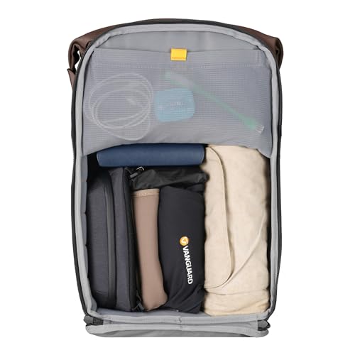 Image of VANGUARD VEO Lite B25L Camera & Everyday Backpack (Chocolate) - Fits Full-Frame Camera with 70-200mm Attached + 3-4 Lenses, 16 inch Laptop Storage, 3-Way Access, Convertible Daypack Design