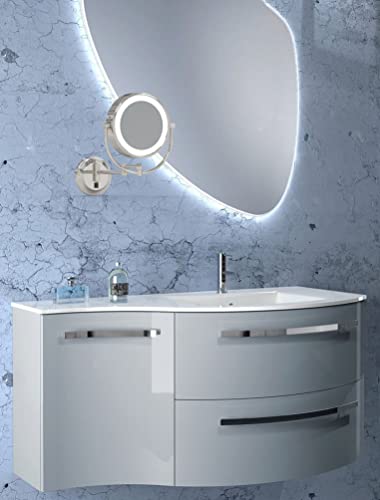 Aptations Neomodern Led Lighted Wall Mirror- Hardwired. Polished Nickel #TOP2