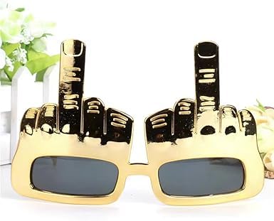 Pchnfei Gold Tricky Middle Finger Sunglasses - Image 4