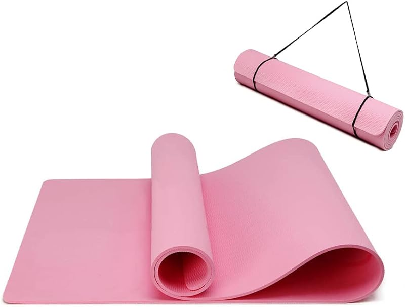 Oak & Tea Tapis de yoga tapis de yoga épais antidérapant pour homme/femme tapis d'exercice pour la gym à la maison avec sangle de transport méditation pilates 183 x 61 x 0.6 cm