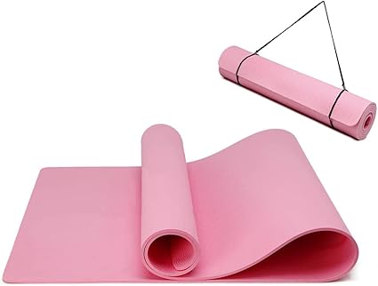 Oak & Tea Tapis de yoga tapis de yoga épais antidérapant pour homme/femme tapis d'exercice pour la gym à la maison avec sangle de transport méditation pilates 183 x 61 x 0.6 cm