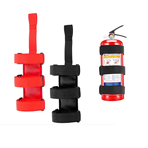 2 PCS Fire Extinguisher Strap Car Fire Extinguisher Fixing Belt Holders for Auto Car in Red and Black