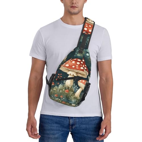 Morrales Sling Unisex con Estampado de Hongos miniatura 7