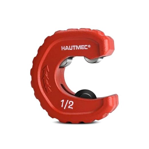HAUTMEC Pro 1/2 Inch Automatic Copper Tube Cutter - 1/2 in. Maximum Nominal Pipe Capacity (5/8 in. Outer Diameter) for PVC, Copper, Aluminum, and Thin Stainless Steel Tube HT0215-PL