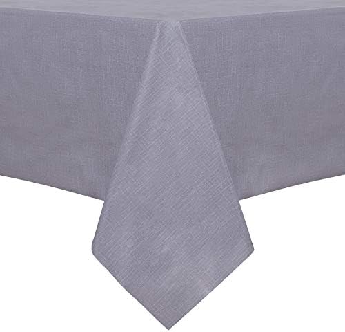 sancua 100% Waterproof Rectangle PVC Tablecloth - 54 x 78 Inch - Oil Proof Spill Proof Vinyl Table Cloth, Wipe Clean Table Cover for Dining Table, Buffet Parties and Camping, Grey