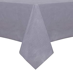sancua 100% Waterproof Rectangle PVC Tablecloth – 54 x 78 Inch – Oil Proof Spill Proof Vinyl Table Cloth, Wipe Clean Table Cover for Dining Table, Buffet Parties and Camping, Grey