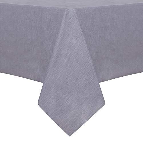 sancua 100% Waterproof Rectangle PVC Tablecloth – 54 x 78 Inch – Oil Proof Spill Proof Vinyl Table Cloth, Wipe Clean Table Cover for Dining Table, Buffet Parties and Camping, Grey