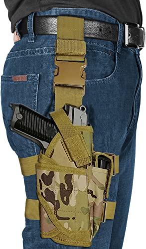 Drop Leg Holster, Tactical Thigh Pistol Gun Holster, Right Hand Adjustable (Cp) #TOP2