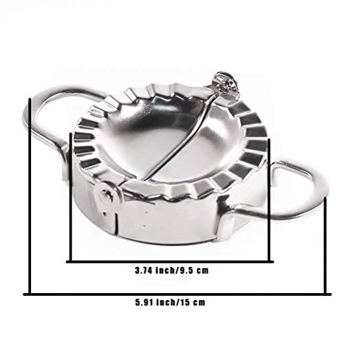 2 pack Dumpling Makers, Prowithlin Dumpling Maker/Press Stainless Steel Dumpling Maker Dough Cutter w/Dumpling Cut, Ravioli Empanada Press Mold, Pierogi Wrapper Pastry Tools (3.74 in, Large Size)