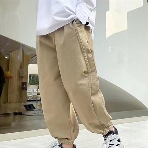 Boys Cargo Pants Casual Elastic Waist Sweatpants Comfy Lounge Fashion Solid Color School Pants for Boys 3-13 Years2