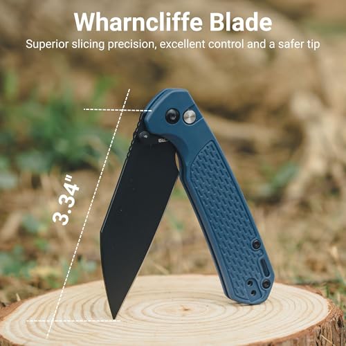 Image of CJRB Pyrite-Light Folding Pocket Knife, 3.34'' AR-RPM9 Blade, Blue