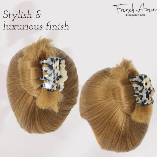 Pince à cheveux fait main fabriquée en France barrette crabe femme celluloïd durable - 6