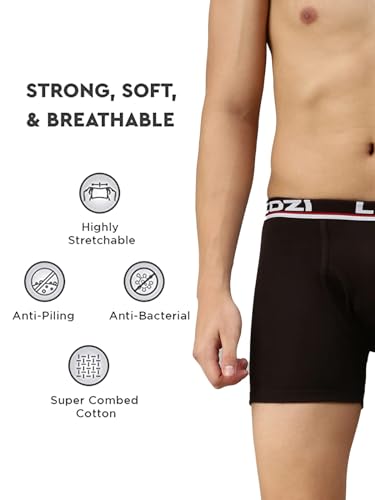 Image of Lux Cozi Bigshot Longs Solid Underwear for Men Combo, Breathable 100% Cotton Underwear for Man Pack of 3 (Colors May Vary)