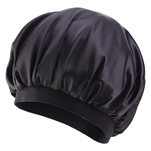 WWYY wenyu Gorro Saten Pelo Rizado Gorro Saten Banda Ancha EláStica Para Mujer Gorro De Seda Para Dormir De Pelo De Seda Para Maquillaje De SueñO Protección del Cabello Cover