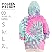 Pure Essence Tie Dye Long Sleeve Pullover Hoodie for Men and Women, Fleece Hooded Sweatshirt with Front Pocket and Drawstring, Pink Jelly, Small