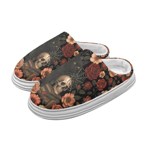 ChririnlaHalloween Slippers for Women Men, Memory Foam Slippers, Soft Thick Fuzzy Bedroom House Shoes Indoor Outdoor2