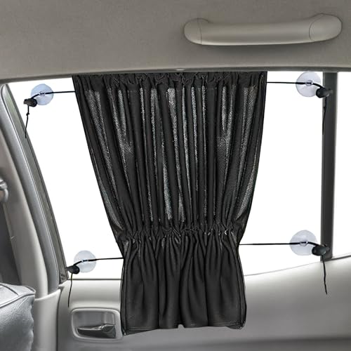 Parasol Ventanas Laterales Darryy 2 Piezas Parasol Coche con Ventosa, Cortina Coche Lateral Niños, Tapa Ventanas Coche, Quitasol Coche Cortina, Parasol Ventana Lateral, Protección UV, 63 x 52 cm