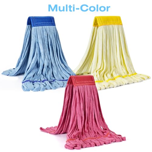 Image of Matthew Cleaning Microfiber Tube Mop(Large,Red,3Pack) Heavy Duty Mop Head Replacement,Excellent Absorbency,Premium launderability,Reusable,Loop end for Home,Commercial and Industrial Use
