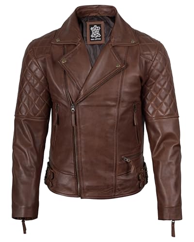 Image of Decrum Mens Leather Jacket - Real Lambskin Asymmetrical Casual Leather Jackets for Men