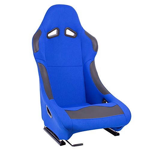 MODAUTO Asiento Deportivo Coche, Baquet Deportivo, Parches de Tela y Cuero, con...