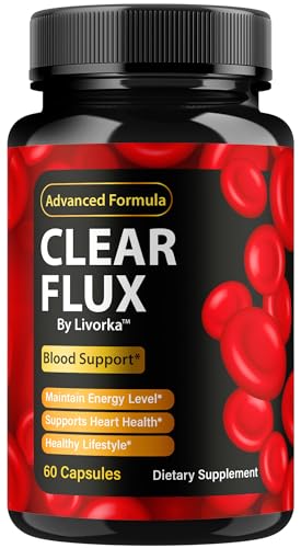 Clear Flux Capsules - Official ClearFlux Pills Advanced Blood Health Support Supplement Pills - Maximum Strength All Natural Formula for Overall Health & Wellness 60 Capsules for 1 Month