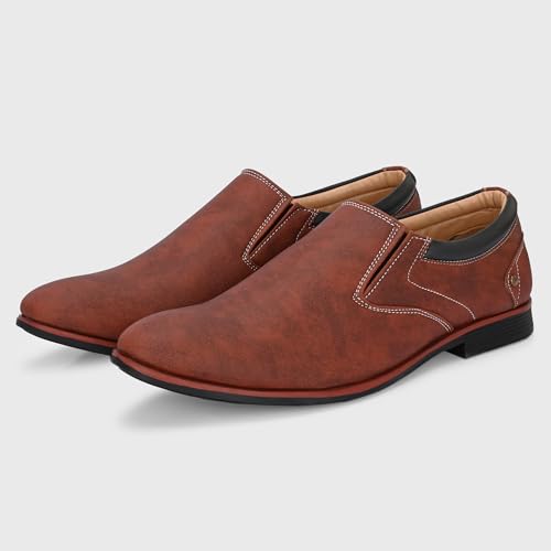 Image of Centrino Men's Classic Moccasins Non-Lace Up Formal Shoes for Office, Party,Wedding | Dress Shoes | Extra Cushioning Insole | Lightweight & Comfortable (7957)