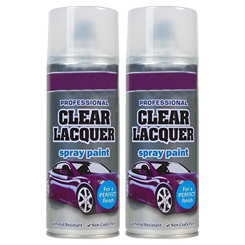 ZOPPER | Pack of 2 Professional Clear Lacquer Gloss Spray Paint 400ml | Petrol & Heat Resistance, Fast-Drying, durable, long-lasting finish Non-Crack Paint