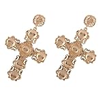 GALPADA Pendientes de Cruz Vintage para Mujer en Aleación Dorada, Diseño Elegante y Duradero, Ideales para Conjunto Formal o Casual