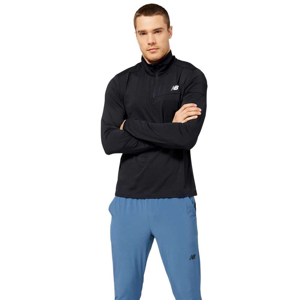 New Balance Men's Accelerate Half Zip, New Black, Small