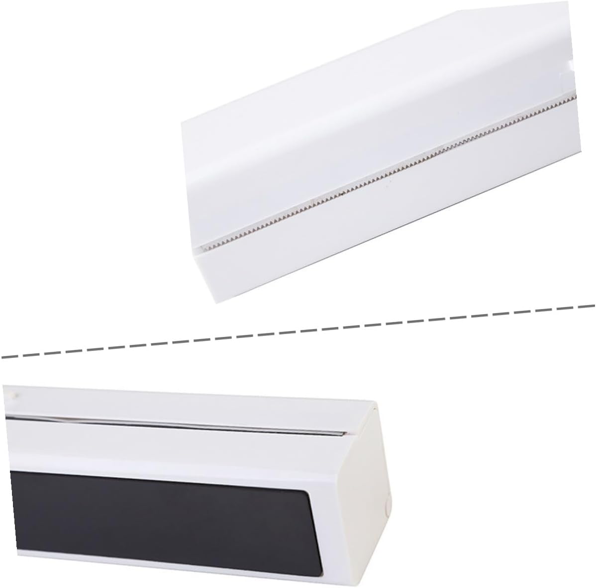 Magnetic Plastic Wrap Dispenser with Cutter, PP Storage Box White