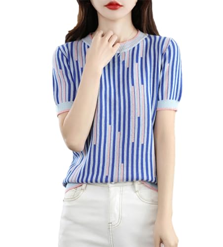 T-shirt d'été décontracté en tricot anti-transpiration ample en coton