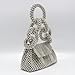 Miuco Pearl Big Ring Top Handle Bag Evening Wedding purse Handmade Beaded Handbag Silver